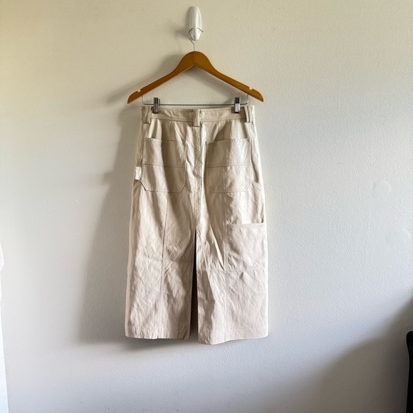 A.L.C Alden Faux Leather Front Back Slit Midi Skirt Size 4 - Picture 9 of 16